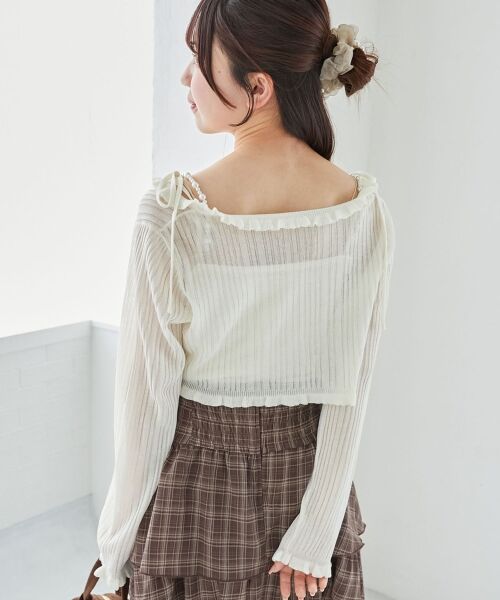 MAJESTIC LEGON / マジェスティックレゴン カーディガン・ボレロ | パールチェーンキャミセットフリルカーデ | 詳細7