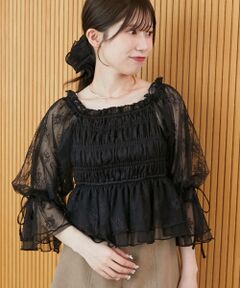 MAJESTIC LEGON / マジェスティックレゴン シャツ・ブラウス | ◎2wayペプラムシアーブラウス