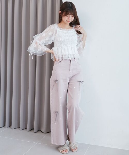 MAJESTIC LEGON / マジェスティックレゴン シャツ・ブラウス | ◎2wayペプラムシアーブラウス | 詳細1