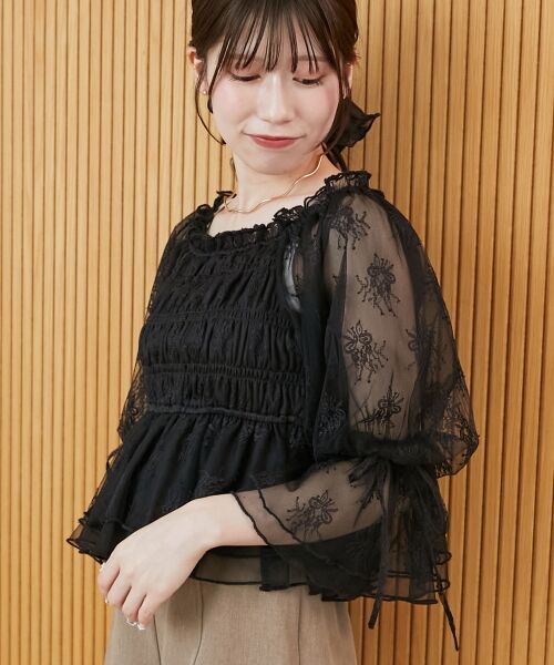 MAJESTIC LEGON / マジェスティックレゴン シャツ・ブラウス | ◎2wayペプラムシアーブラウス | 詳細19