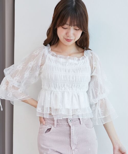 MAJESTIC LEGON / マジェスティックレゴン シャツ・ブラウス | ◎2wayペプラムシアーブラウス | 詳細4