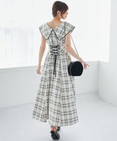 MAJESTIC LEGON / マジェスティックレゴン ミニ丈・ひざ丈ワンピース | チョーカーセットビッグカラーワンピース