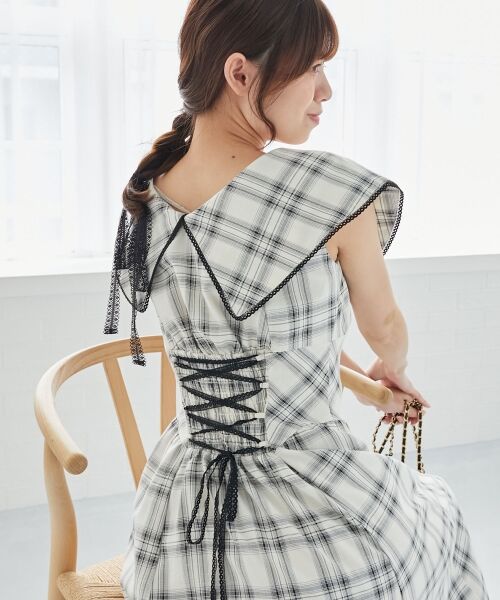 MAJESTIC LEGON / マジェスティックレゴン ミニ丈・ひざ丈ワンピース | チョーカーセットビッグカラーワンピース | 詳細10