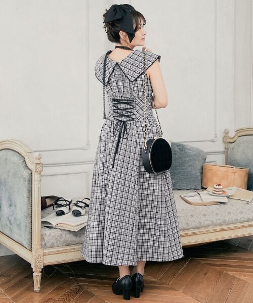 MAJESTIC LEGON / マジェスティックレゴン ミニ丈・ひざ丈ワンピース | チョーカーセットビッグカラーワンピース | 詳細14