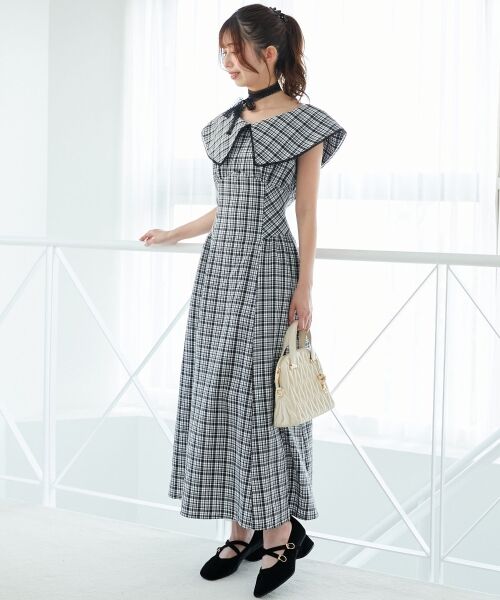 MAJESTIC LEGON / マジェスティックレゴン ミニ丈・ひざ丈ワンピース | チョーカーセットビッグカラーワンピース | 詳細23