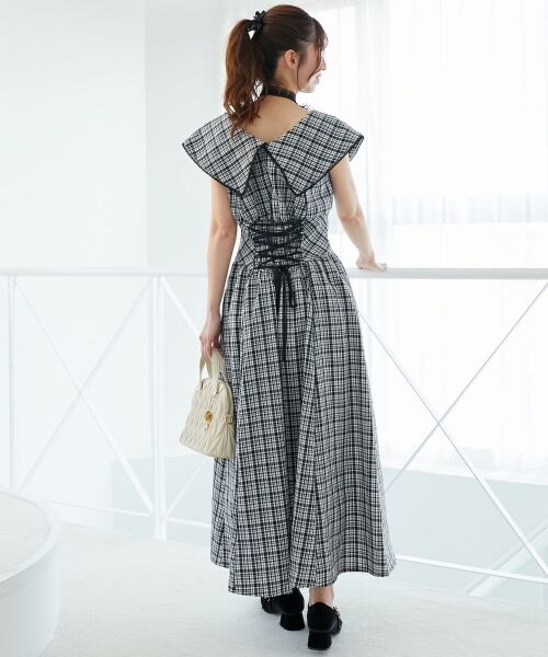 MAJESTIC LEGON / マジェスティックレゴン ミニ丈・ひざ丈ワンピース | チョーカーセットビッグカラーワンピース | 詳細24