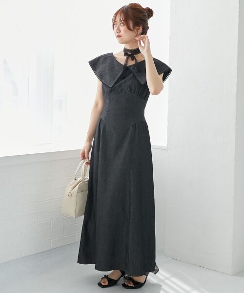 MAJESTIC LEGON / マジェスティックレゴン ミニ丈・ひざ丈ワンピース | チョーカーセットビッグカラーワンピース | 詳細25