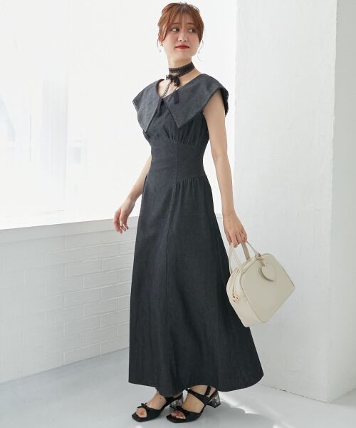 MAJESTIC LEGON / マジェスティックレゴン ミニ丈・ひざ丈ワンピース | チョーカーセットビッグカラーワンピース | 詳細26