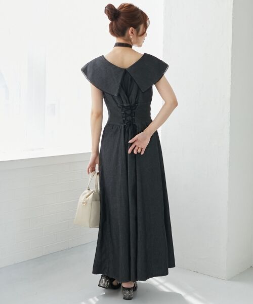 MAJESTIC LEGON / マジェスティックレゴン ミニ丈・ひざ丈ワンピース | チョーカーセットビッグカラーワンピース | 詳細27