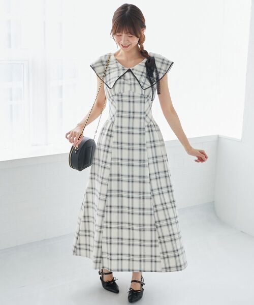 MAJESTIC LEGON / マジェスティックレゴン ミニ丈・ひざ丈ワンピース | チョーカーセットビッグカラーワンピース | 詳細6