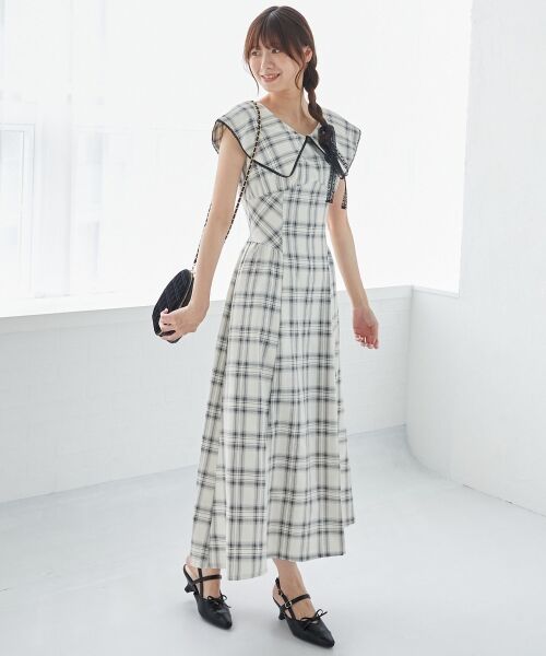 MAJESTIC LEGON / マジェスティックレゴン ミニ丈・ひざ丈ワンピース | チョーカーセットビッグカラーワンピース | 詳細7