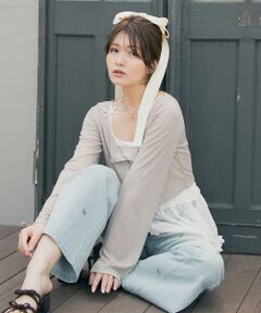 MAJESTIC LEGON / マジェスティックレゴン カーディガン・ボレロ | ペプラムキャミ×カーデセット