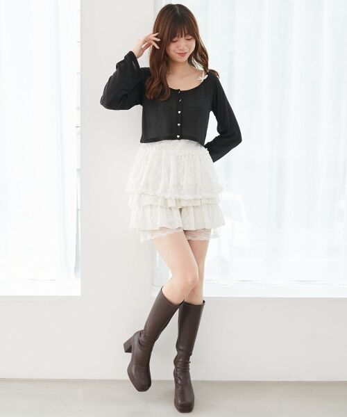 MAJESTIC LEGON / マジェスティックレゴン カーディガン・ボレロ | ペプラムキャミ×カーデセット | 詳細1