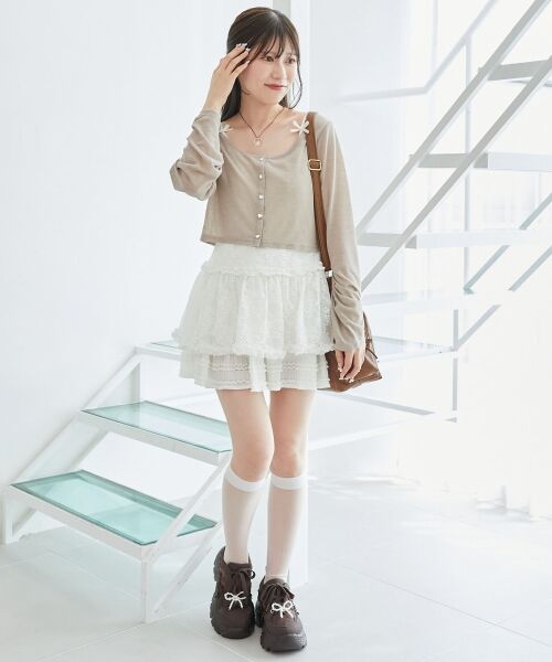 MAJESTIC LEGON / マジェスティックレゴン カーディガン・ボレロ | ペプラムキャミ×カーデセット | 詳細11