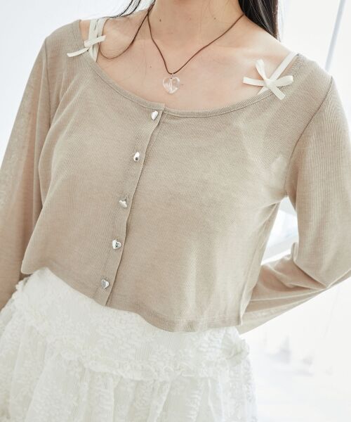 MAJESTIC LEGON / マジェスティックレゴン カーディガン・ボレロ | ペプラムキャミ×カーデセット | 詳細17