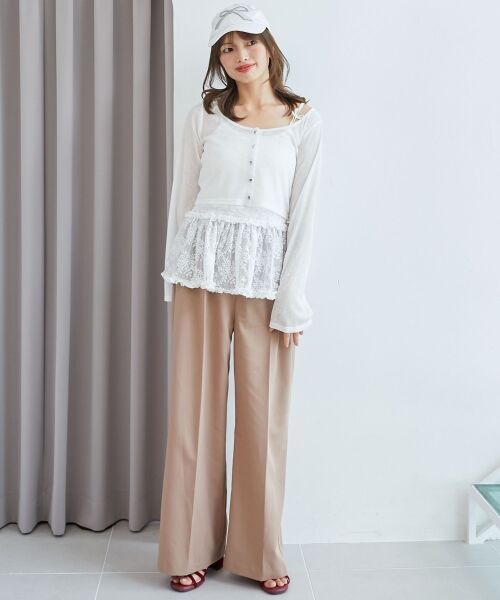 MAJESTIC LEGON / マジェスティックレゴン カーディガン・ボレロ | ペプラムキャミ×カーデセット | 詳細18