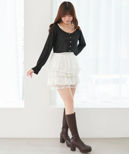 MAJESTIC LEGON / マジェスティックレゴン カーディガン・ボレロ | ペプラムキャミ×カーデセット | 詳細2