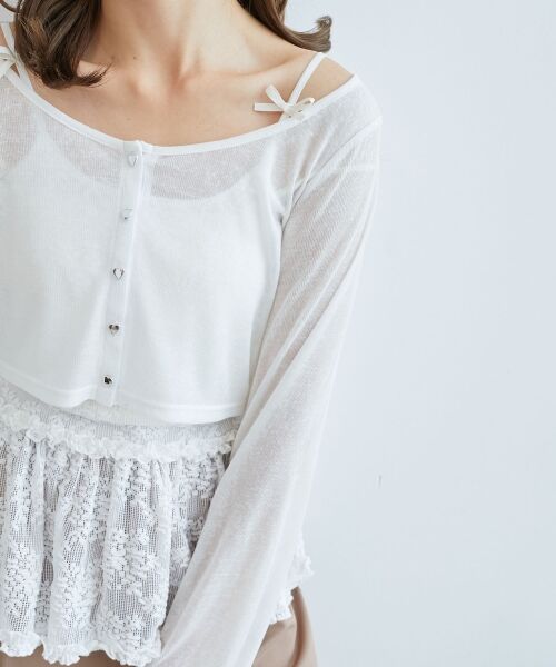 MAJESTIC LEGON / マジェスティックレゴン カーディガン・ボレロ | ペプラムキャミ×カーデセット | 詳細24