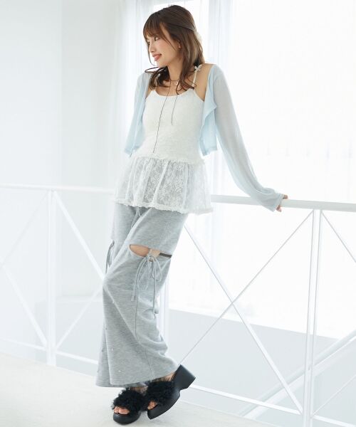 MAJESTIC LEGON / マジェスティックレゴン カーディガン・ボレロ | ペプラムキャミ×カーデセット | 詳細25