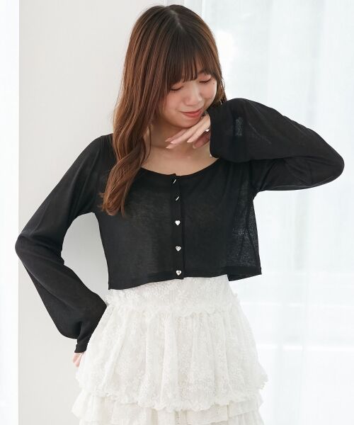 MAJESTIC LEGON / マジェスティックレゴン カーディガン・ボレロ | ペプラムキャミ×カーデセット | 詳細4