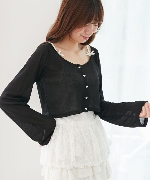 MAJESTIC LEGON / マジェスティックレゴン カーディガン・ボレロ | ペプラムキャミ×カーデセット | 詳細5
