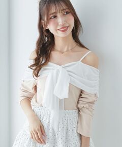 MAJESTIC LEGON / マジェスティックレゴン カットソー | オフショルリボントップス