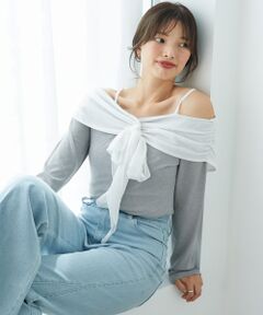 MAJESTIC LEGON / マジェスティックレゴン カットソー | オフショルリボントップス