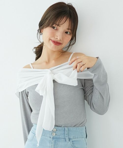 MAJESTIC LEGON / マジェスティックレゴン カットソー | オフショルリボントップス | 詳細13