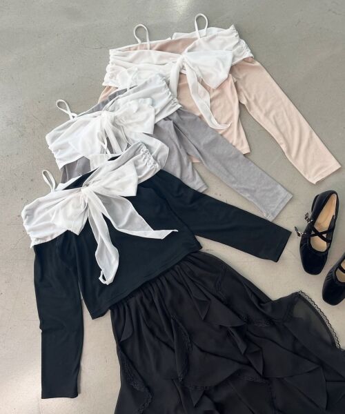 MAJESTIC LEGON / マジェスティックレゴン カットソー | オフショルリボントップス | 詳細1