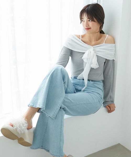 MAJESTIC LEGON / マジェスティックレゴン カットソー | オフショルリボントップス | 詳細9