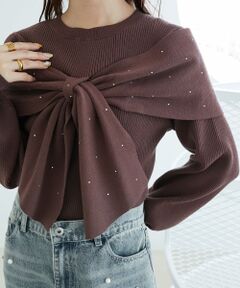 MAJESTIC LEGON / マジェスティックレゴン ニット・セーター | アソートデザインリボンニットトップス