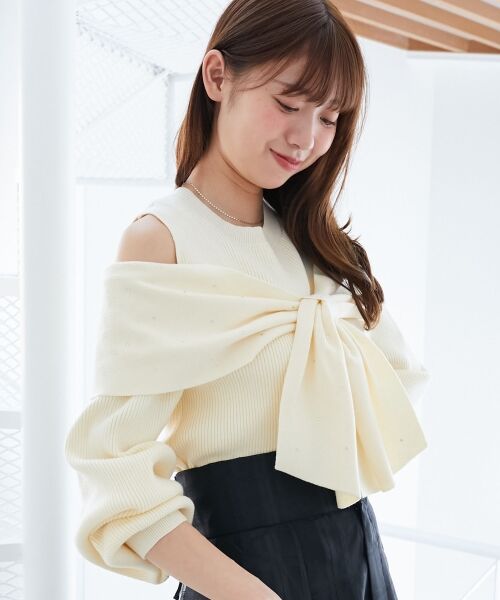 MAJESTIC LEGON / マジェスティックレゴン ニット・セーター | アソートデザインリボンニットトップス | 詳細6