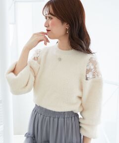 MAJESTIC LEGON / マジェスティックレゴン ニット・セーター | ショルダーレースシャギーニット