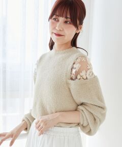 MAJESTIC LEGON / マジェスティックレゴン ニット・セーター | ショルダーレースシャギーニット