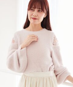 MAJESTIC LEGON / マジェスティックレゴン ニット・セーター | ショルダーレースシャギーニット