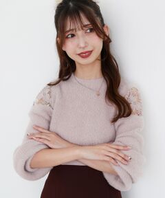 MAJESTIC LEGON / マジェスティックレゴン ニット・セーター | ショルダーレースシャギーニット