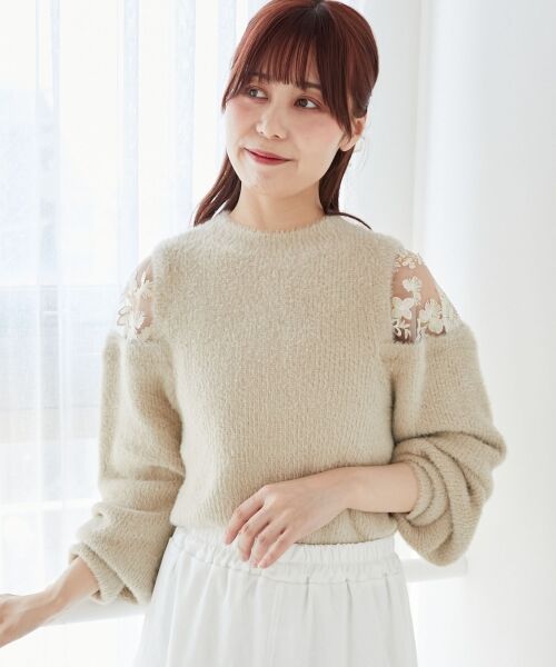 MAJESTIC LEGON / マジェスティックレゴン ニット・セーター | ショルダーレースシャギーニット | 詳細10