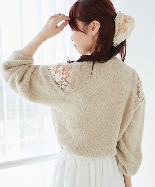 MAJESTIC LEGON / マジェスティックレゴン ニット・セーター | ショルダーレースシャギーニット | 詳細12