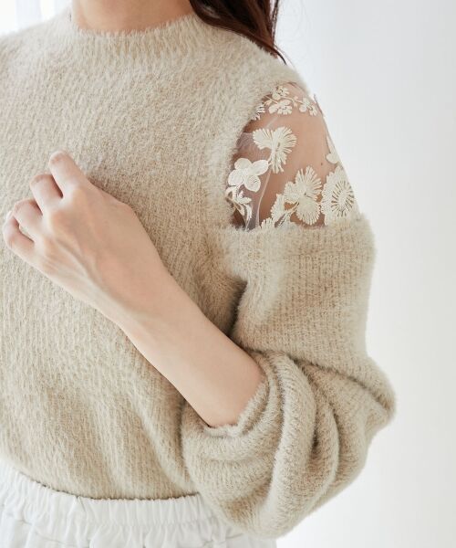 MAJESTIC LEGON / マジェスティックレゴン ニット・セーター | ショルダーレースシャギーニット | 詳細13