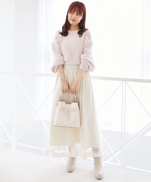 MAJESTIC LEGON / マジェスティックレゴン ニット・セーター | ショルダーレースシャギーニット | 詳細14