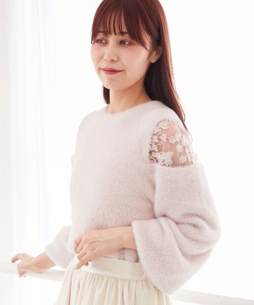 MAJESTIC LEGON / マジェスティックレゴン ニット・セーター | ショルダーレースシャギーニット | 詳細18