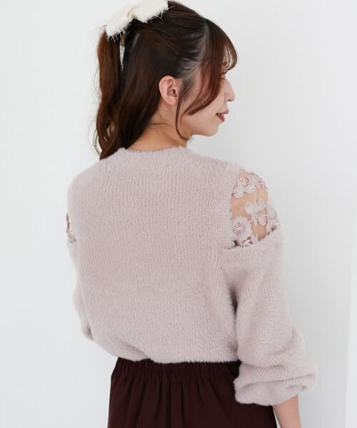 MAJESTIC LEGON / マジェスティックレゴン ニット・セーター | ショルダーレースシャギーニット | 詳細25