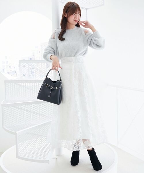 MAJESTIC LEGON / マジェスティックレゴン ニット・セーター | ショルダーレースシャギーニット | 詳細26