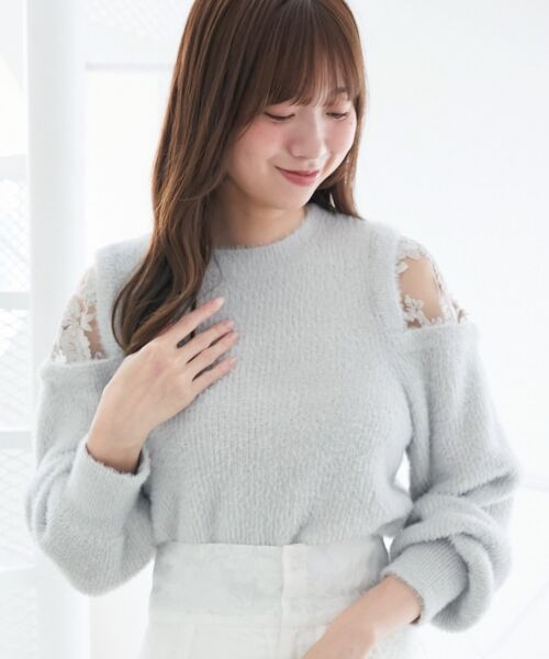 MAJESTIC LEGON / マジェスティックレゴン ニット・セーター | ショルダーレースシャギーニット | 詳細29