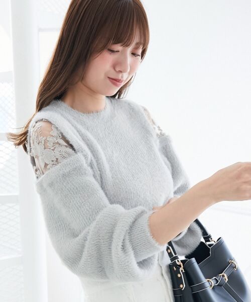 MAJESTIC LEGON / マジェスティックレゴン ニット・セーター | ショルダーレースシャギーニット | 詳細30
