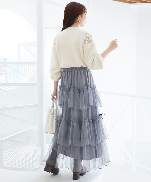 MAJESTIC LEGON / マジェスティックレゴン ニット・セーター | ショルダーレースシャギーニット | 詳細4