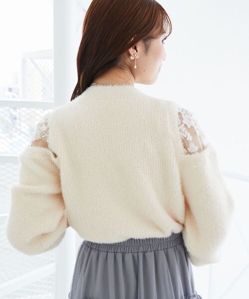 MAJESTIC LEGON / マジェスティックレゴン ニット・セーター | ショルダーレースシャギーニット | 詳細7