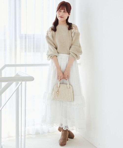 MAJESTIC LEGON / マジェスティックレゴン ニット・セーター | ショルダーレースシャギーニット | 詳細8