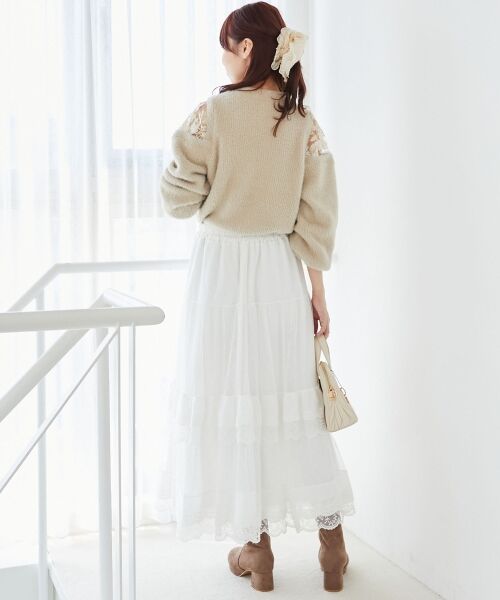 MAJESTIC LEGON / マジェスティックレゴン ニット・セーター | ショルダーレースシャギーニット | 詳細9