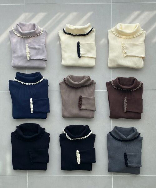 MAJESTIC LEGON / マジェスティックレゴン ニット・セーター | プチフリルタートルニット | 詳細1